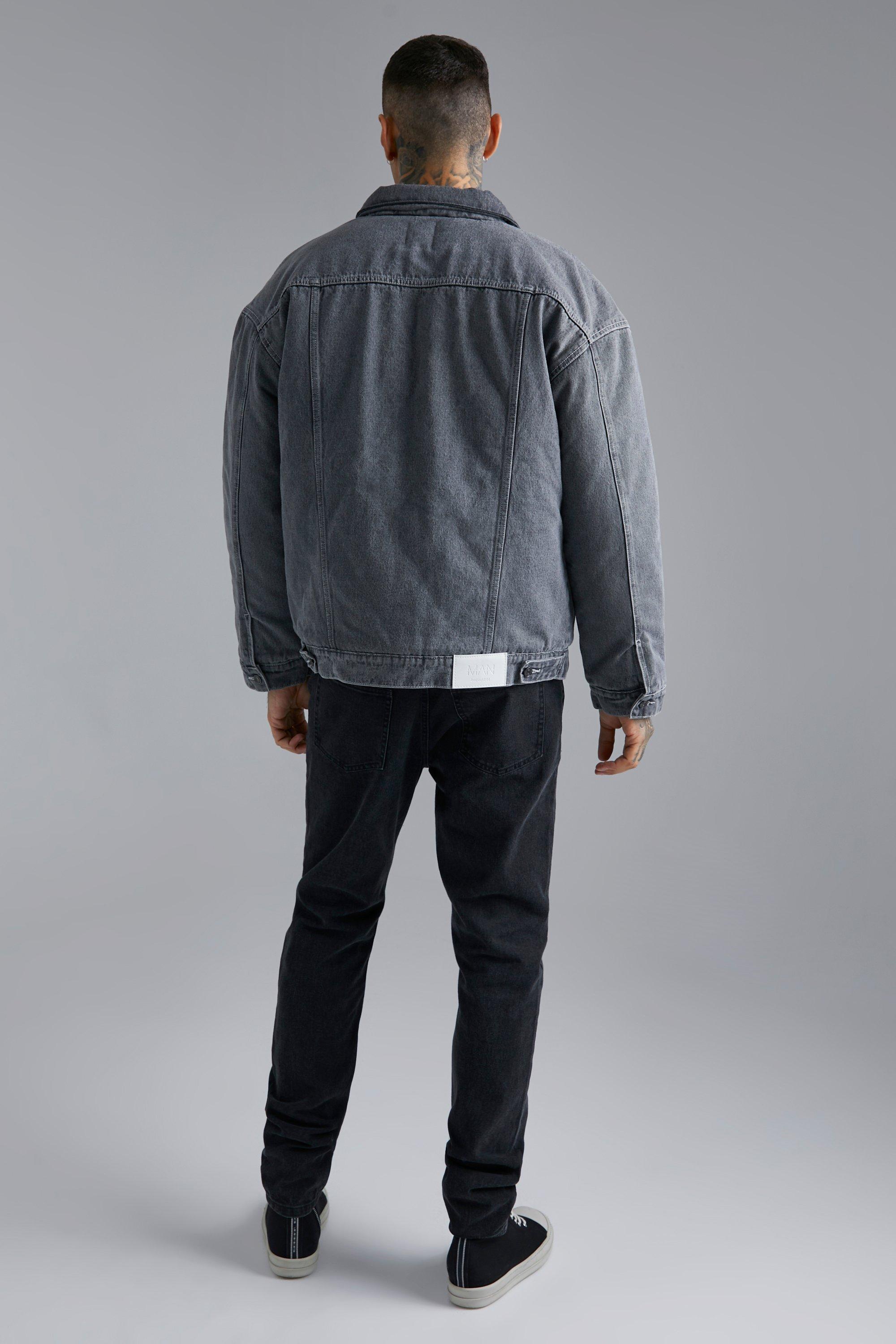 Oversized Padded Denim Jacket | boohoo USA